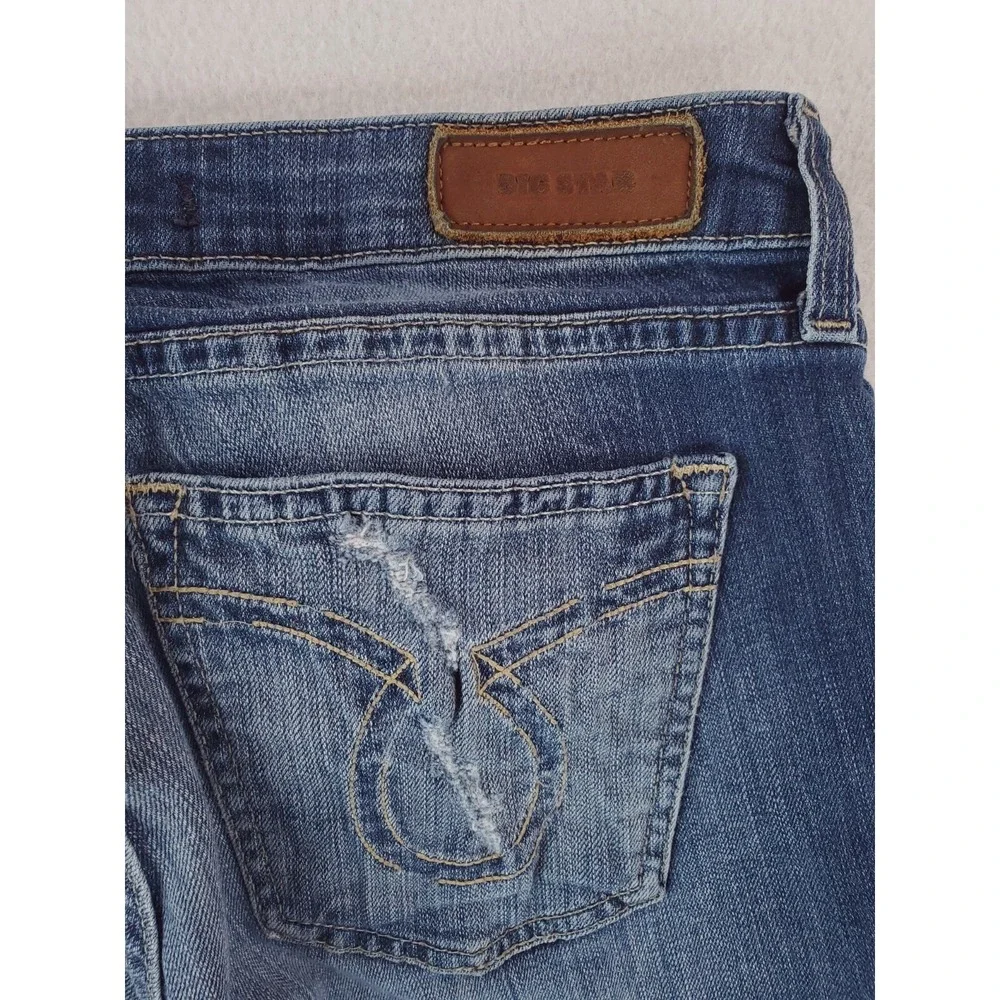 Big Star Jeans Womens 26‎ Maddie Bootcut Y2K Low Rise Distressed Stretch Denim